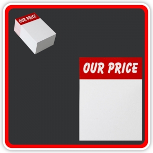 Sale Cards 'OUR PRICE' 75 x 50mm (3"x2") - Pack 96